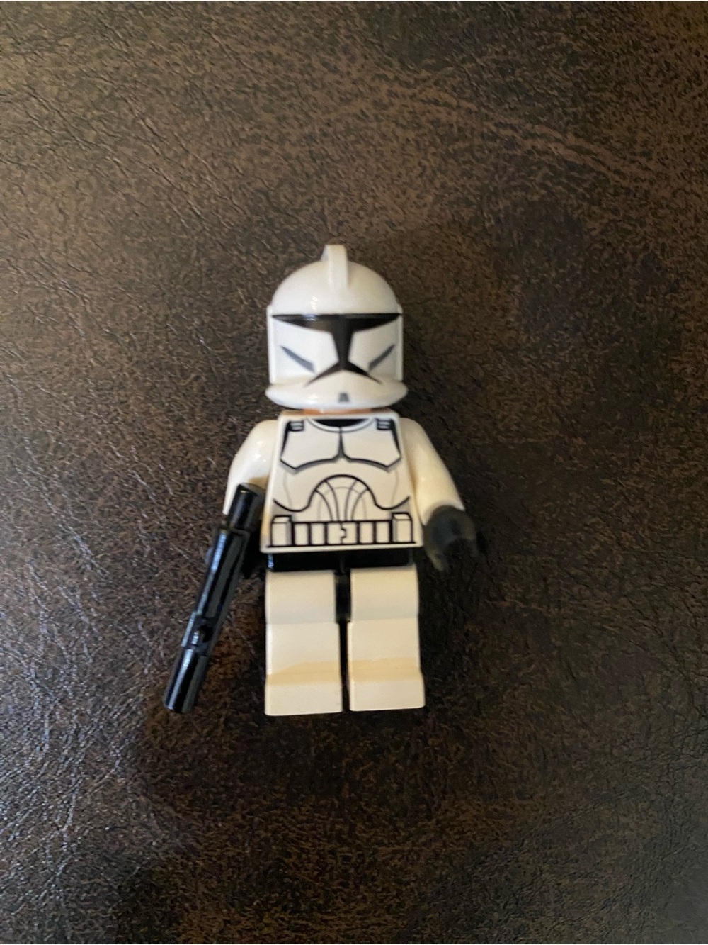 Lego White Clone Trooper Style Minifigure Toy with Blaster